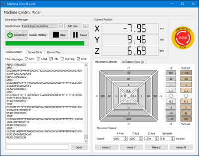 Machine Control Panel doesn't show Live Tracking option
