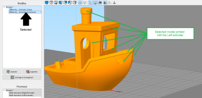 Unable to select one model part
