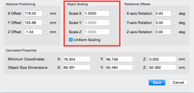 Scale XYZ.png (58.41 KiB) Viewed 13041 times Model Settings Window - SCALE