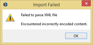 XML Parsing Error Message