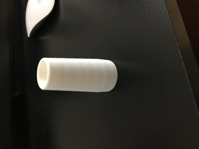 Vertical banding on a round print.