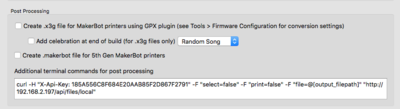Screenshot of configuration